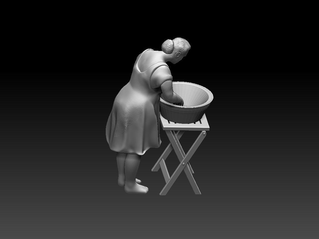 woman on stool 3D print model_43