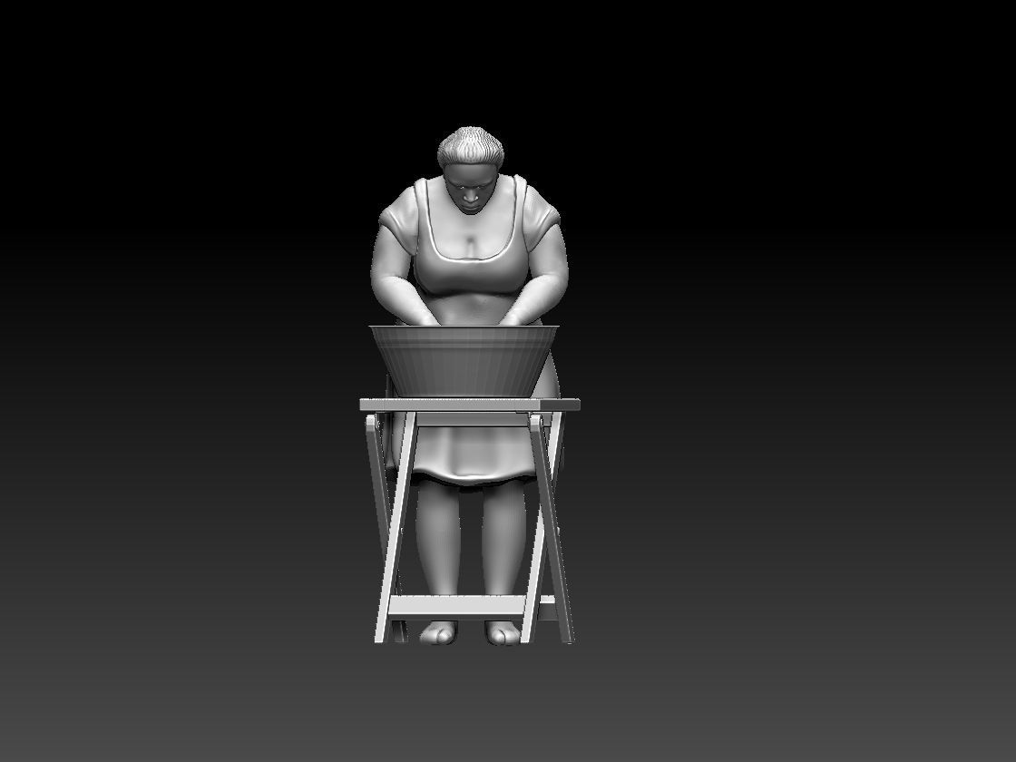 woman on stool 3D print model_48