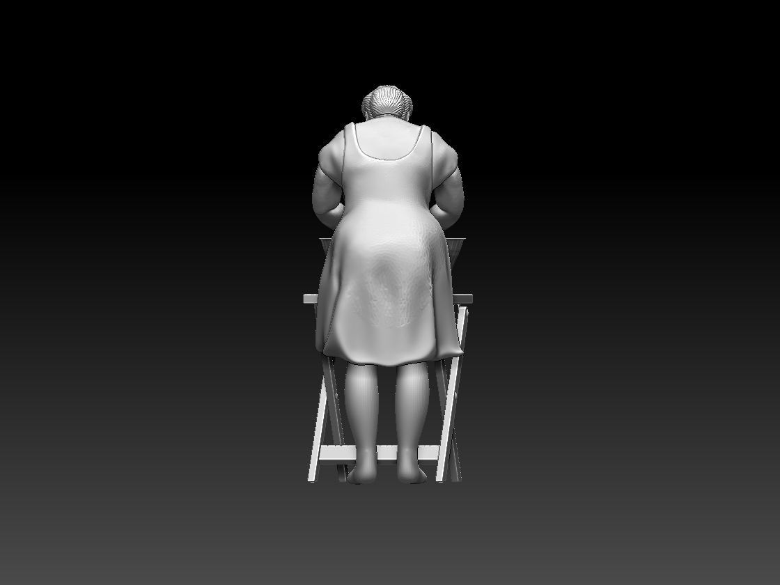 woman on stool 3D print model_24