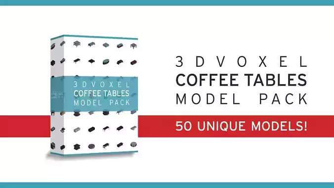 Afinity Studios - 3D Voxel Coffee Tables Model pack Low-poly 3D model