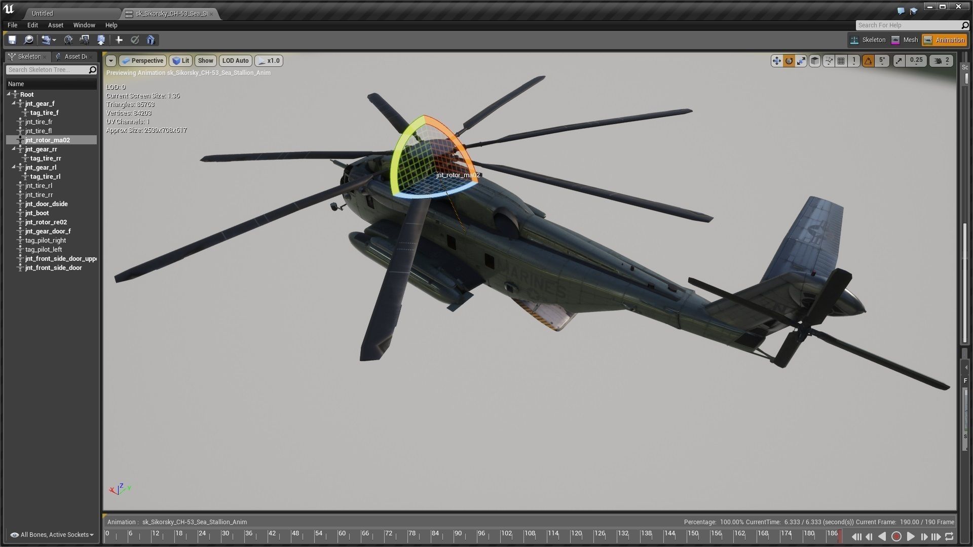 Sikorsky CH 53 Sea Stallion Helicopter Low-poly 3D model_8