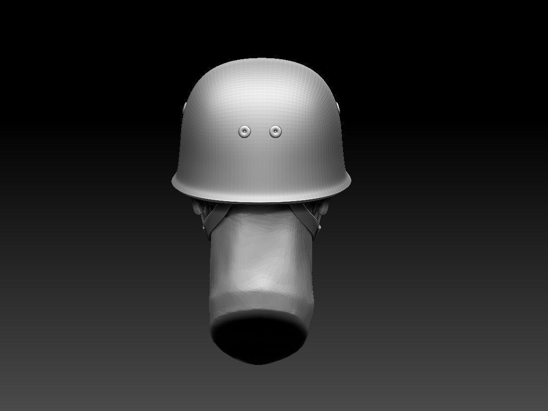 helmet head of soldier in 3D print model_21