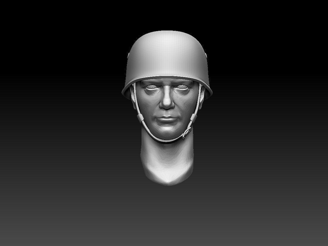 helmet head of soldier in 3D print model_35