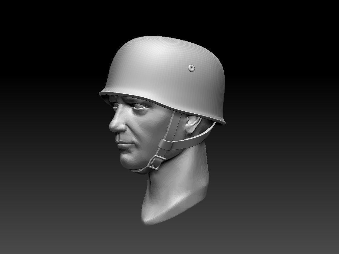 helmet head of soldier in 3D print model_15