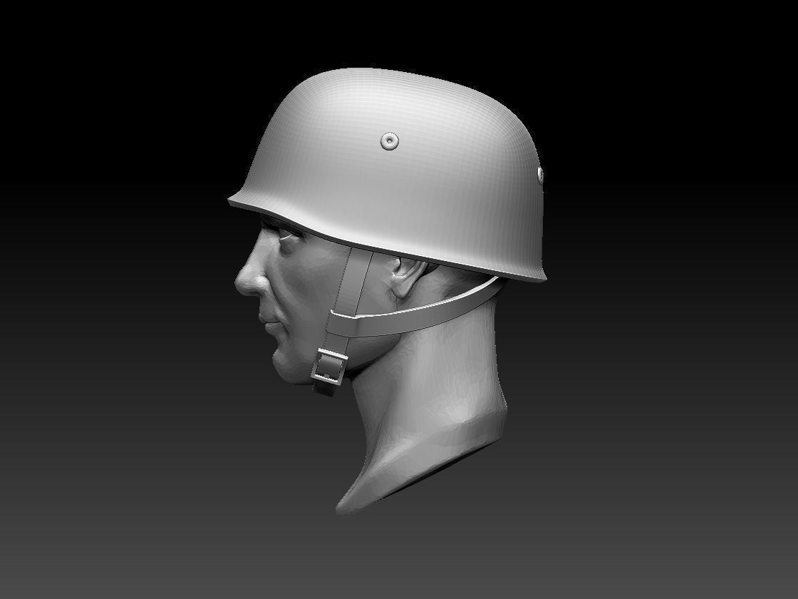 helmet head of soldier in 3D print model_8