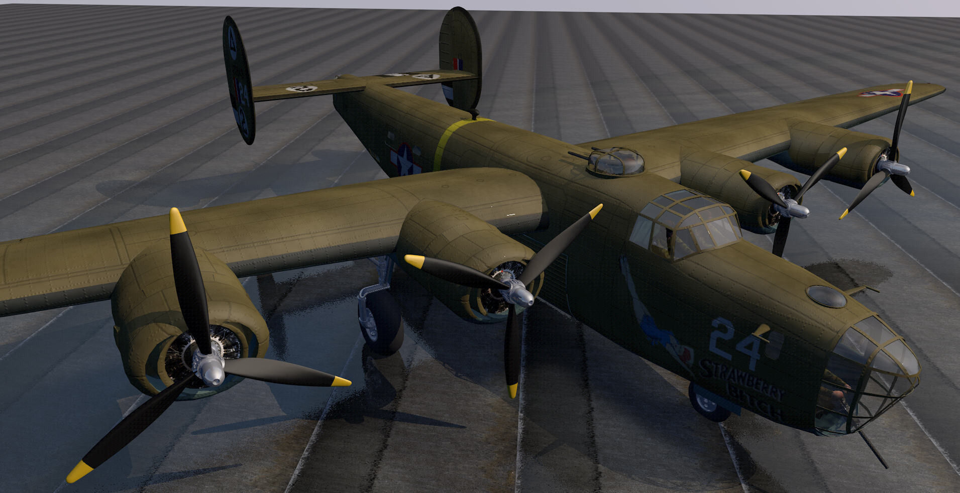 Consolidated B-24D Liberator 3D model_5