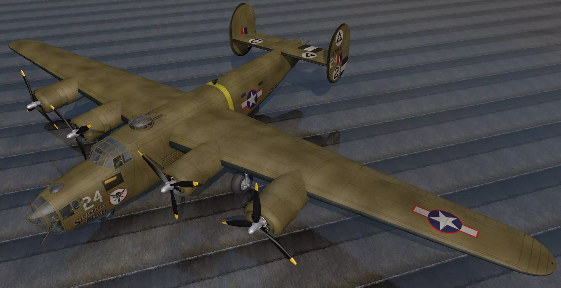 Consolidated B-24D Liberator 3D model_0