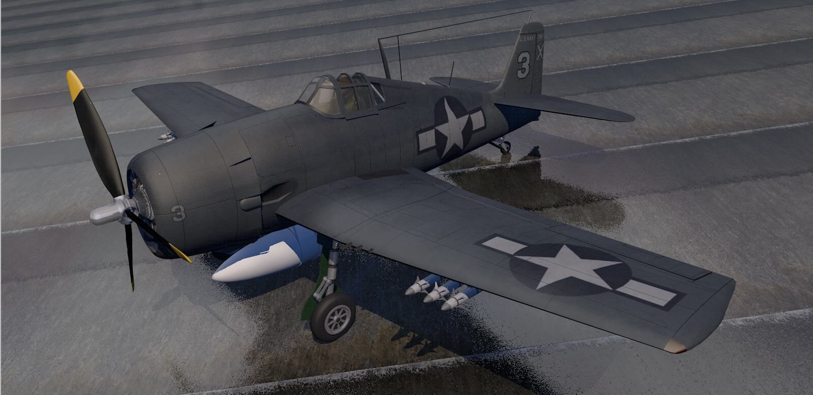 Grumman F6F-3 Hellcat 3D model_3