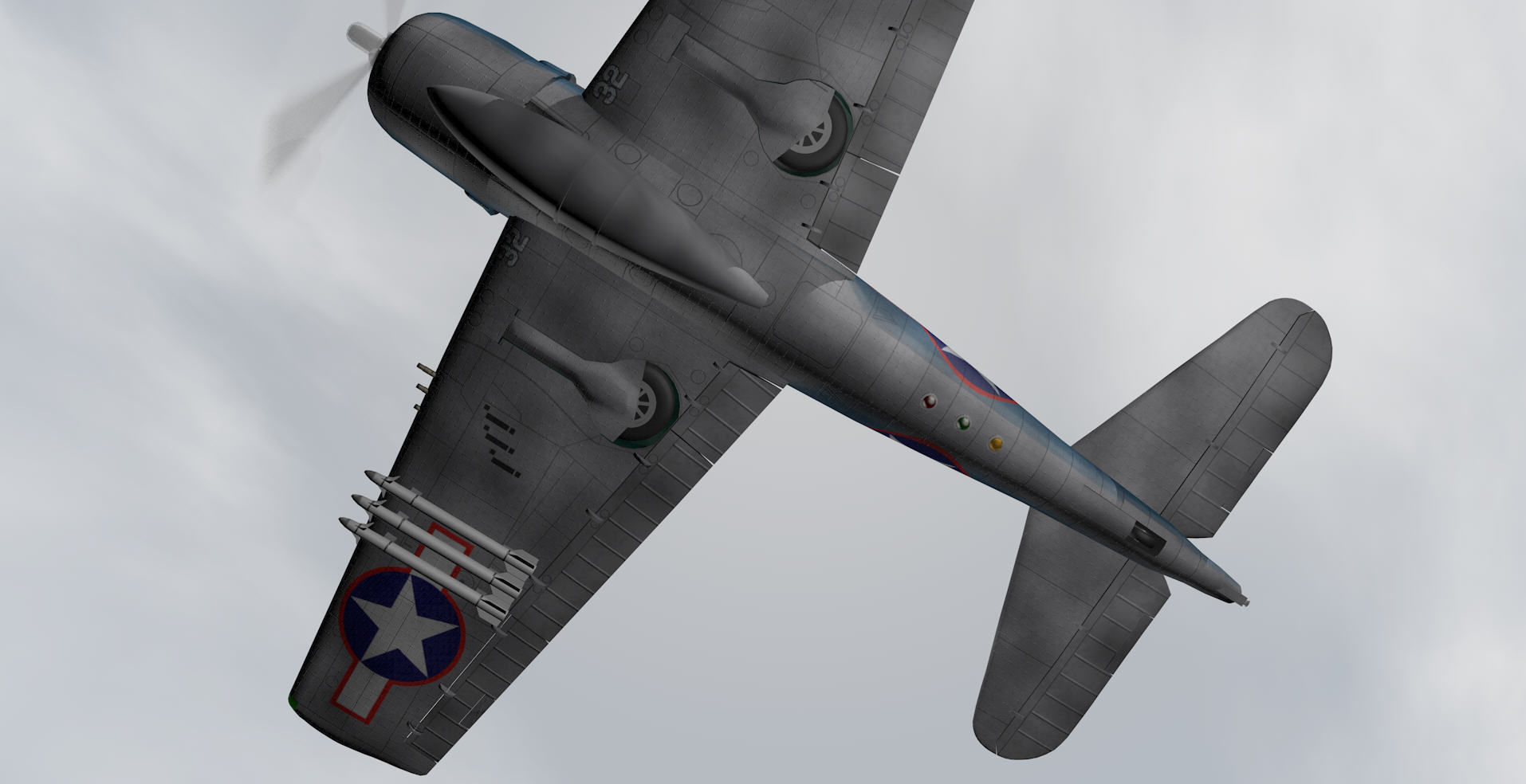 Grumman F6F-3 Hellcat 3D model_11