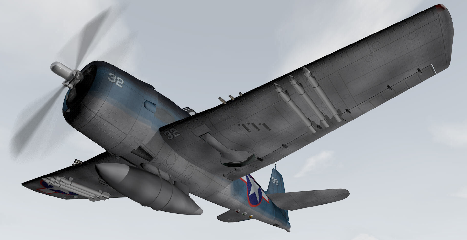 Grumman F6F-3 Hellcat 3D model_10