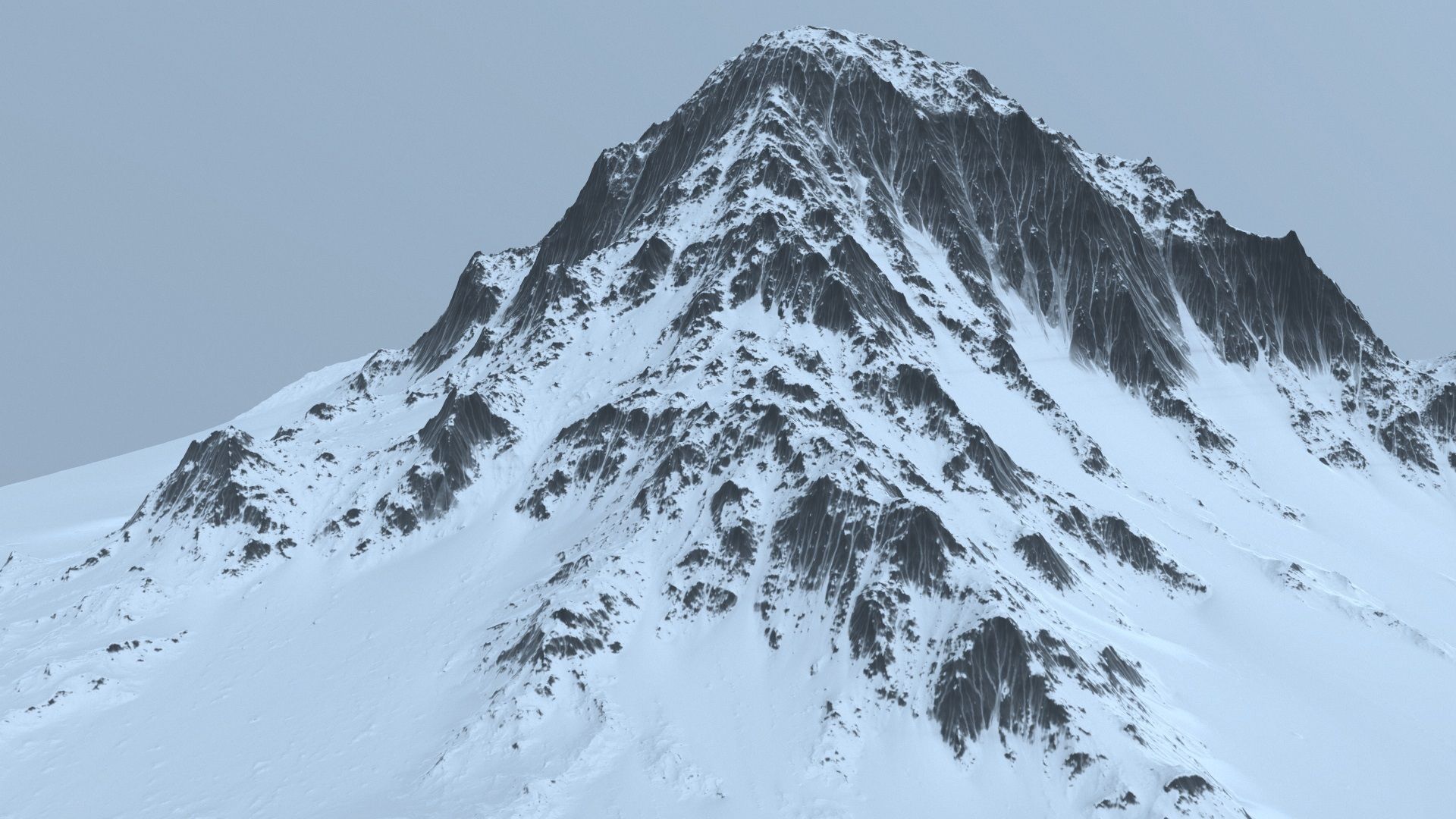 snow mountain 3D model_2