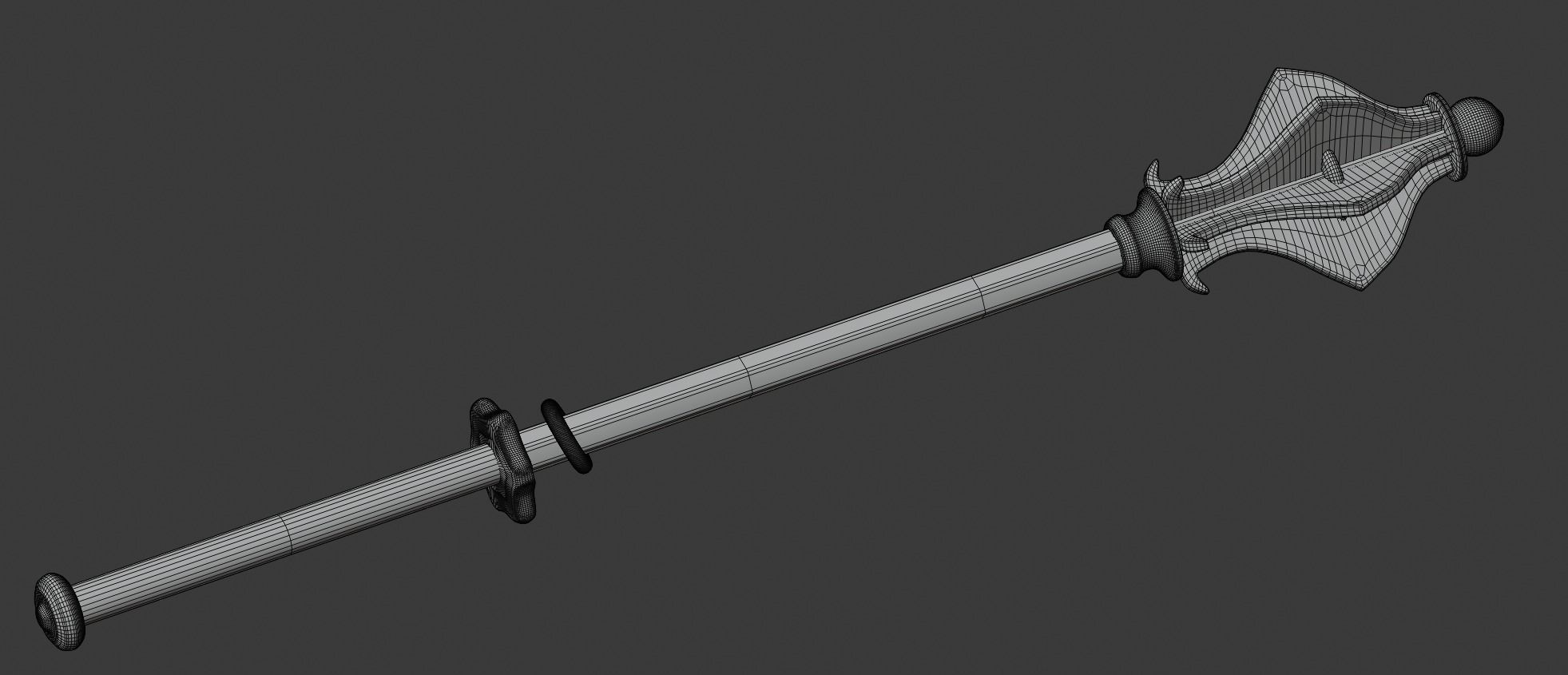 Flanged Mace 3D model_5