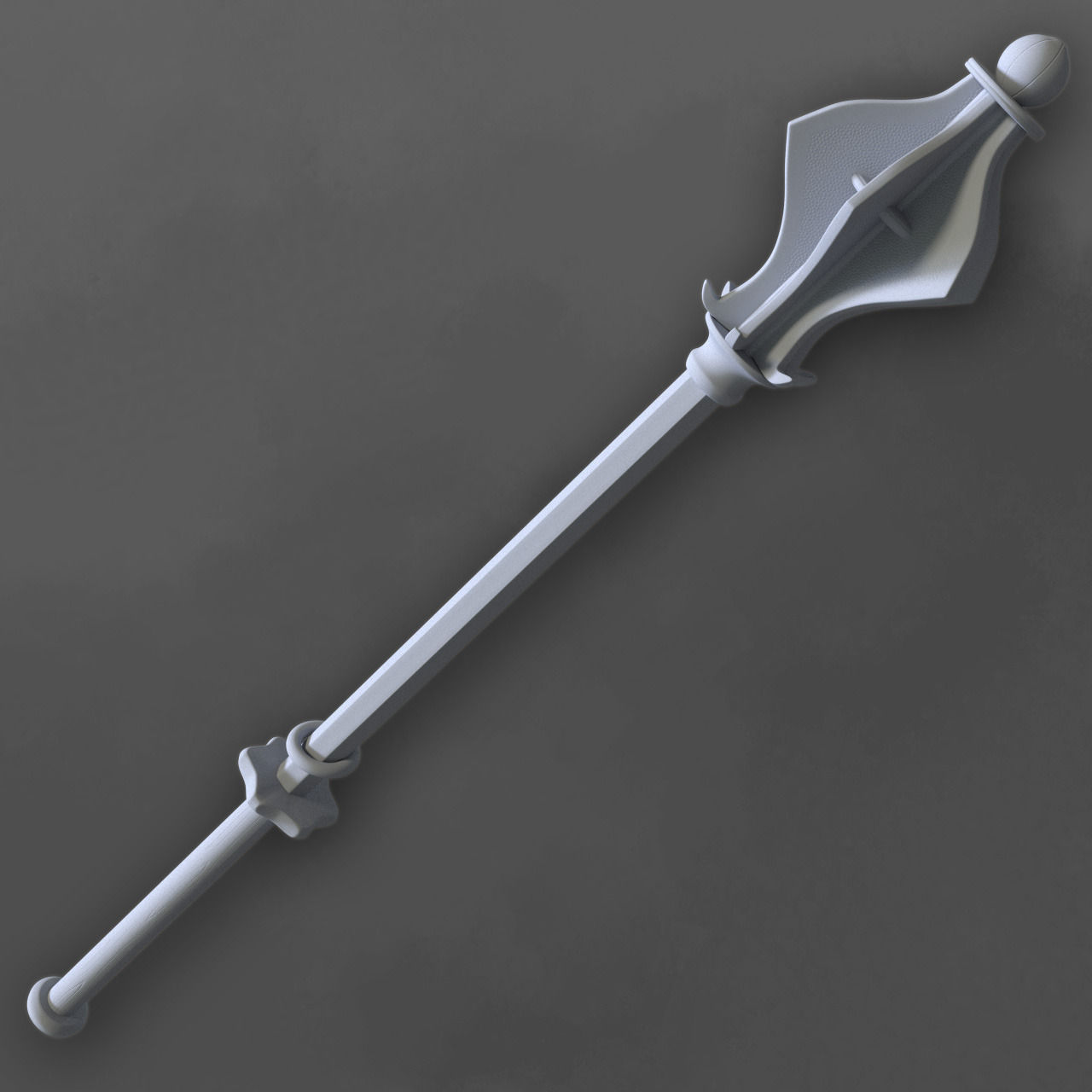 Flanged Mace 3D model_2