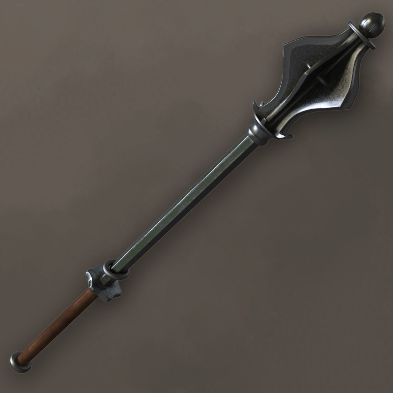 Flanged Mace 3D model_1