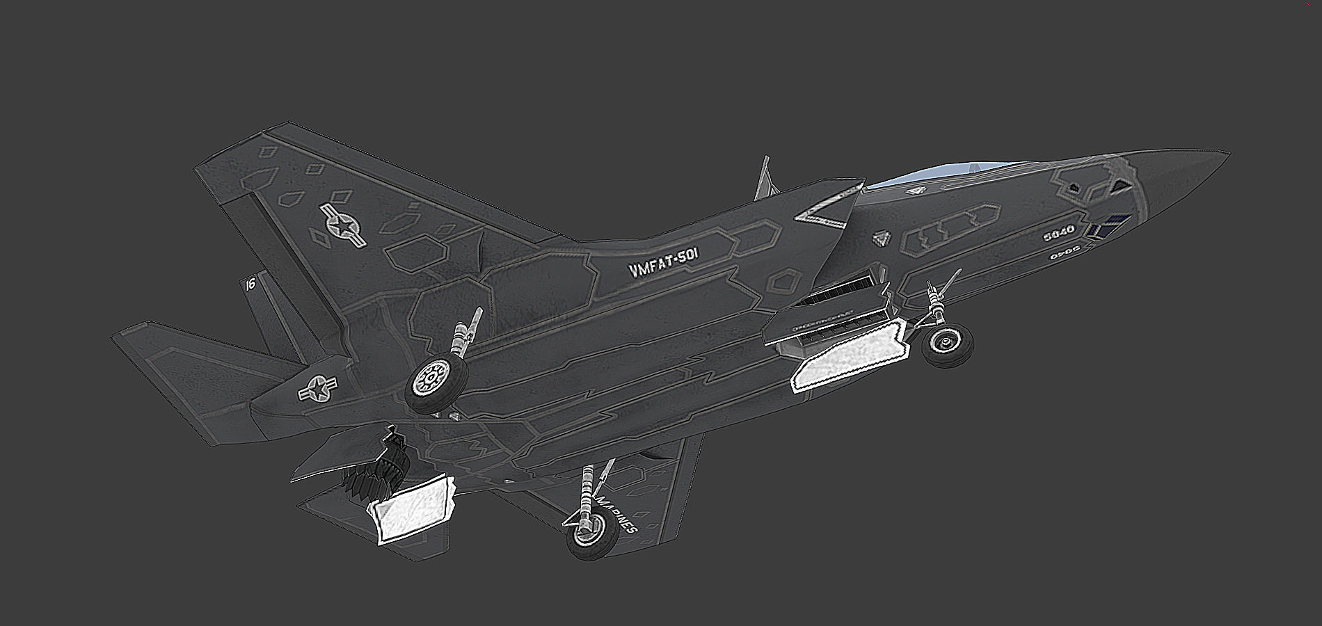 F35 B Lightning Low-poly 3D model_5