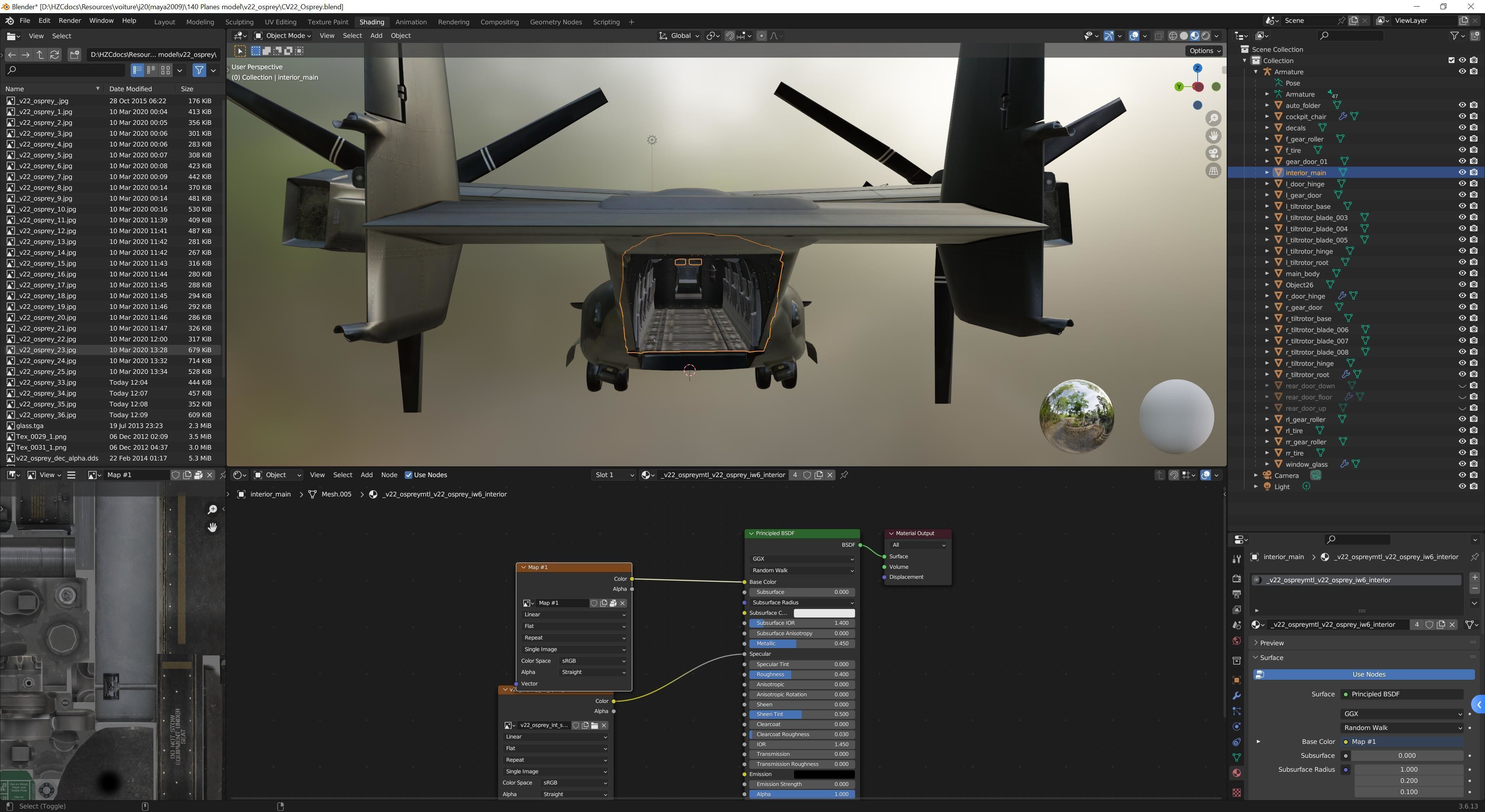 V22 Osprey Tiltrotor Helicopter Low-poly 3D model_3
