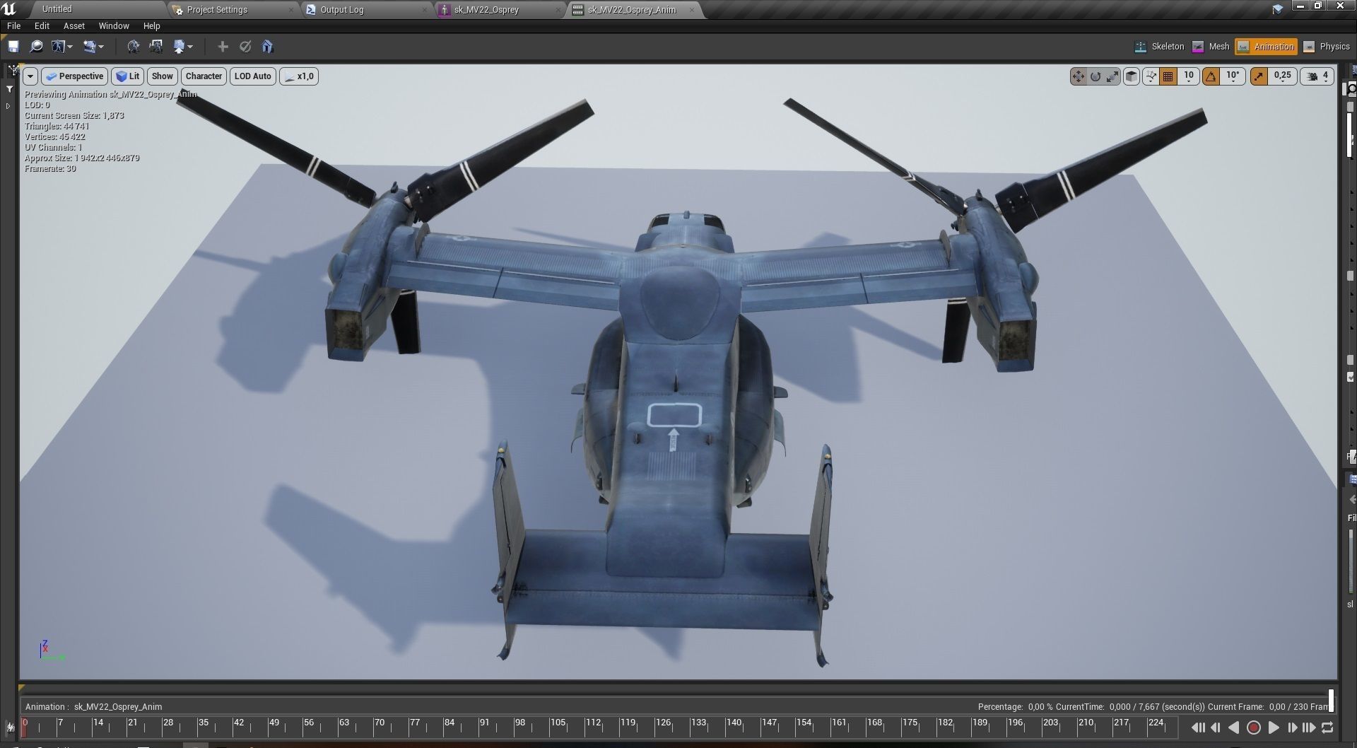 V22 Osprey Tiltrotor Helicopter Low-poly 3D model_13
