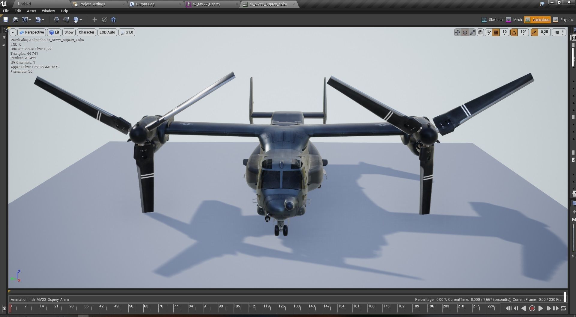 V22 Osprey Tiltrotor Helicopter Low-poly 3D model_11