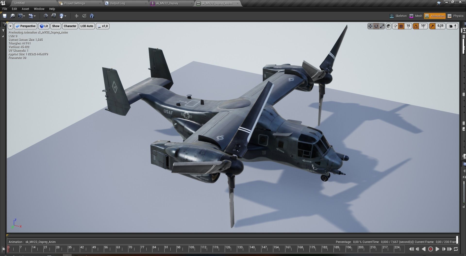 V22 Osprey Tiltrotor Helicopter Low-poly 3D model_10
