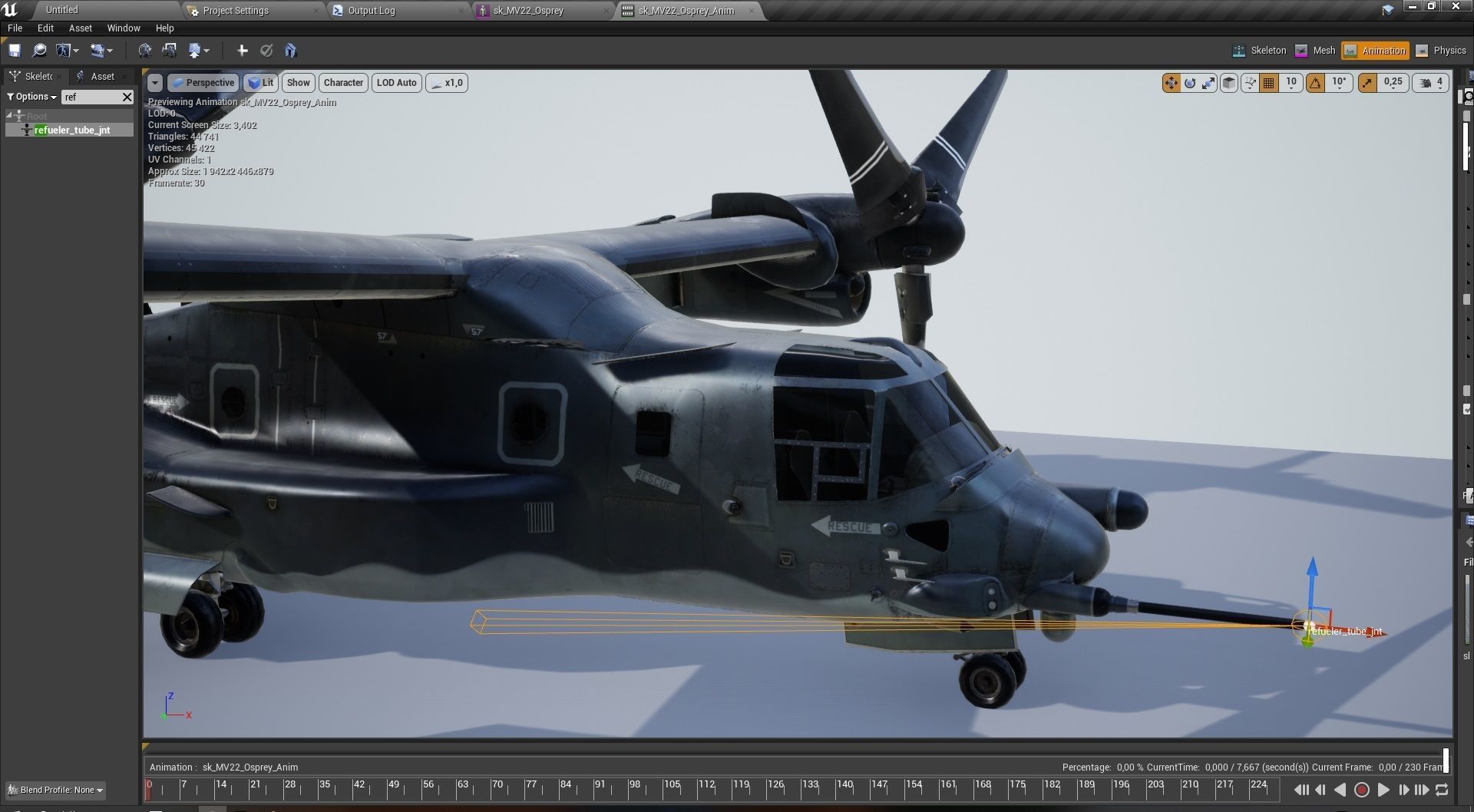 V22 Osprey Tiltrotor Helicopter Low-poly 3D model_12