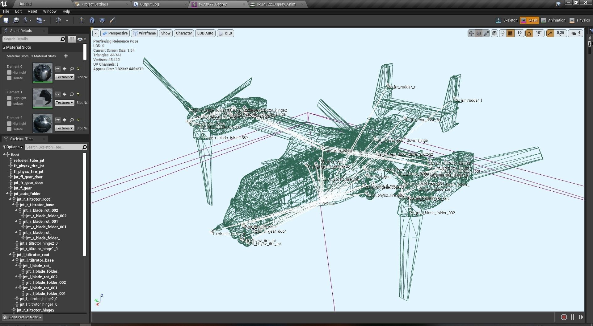 V22 Osprey Tiltrotor Helicopter Low-poly 3D model_9