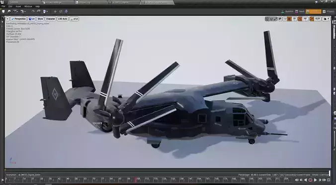 V22 Osprey Tiltrotor Helicopter Low-poly 3D model