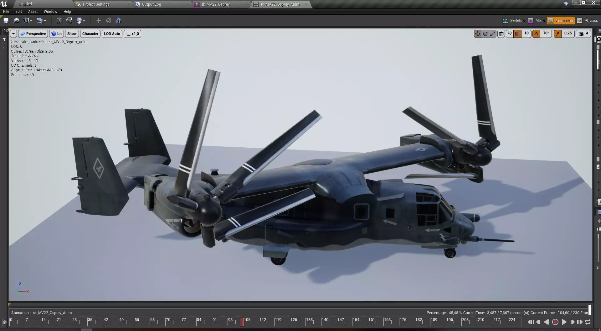 V22 Osprey Tiltrotor Helicopter Low-poly 3D model_0