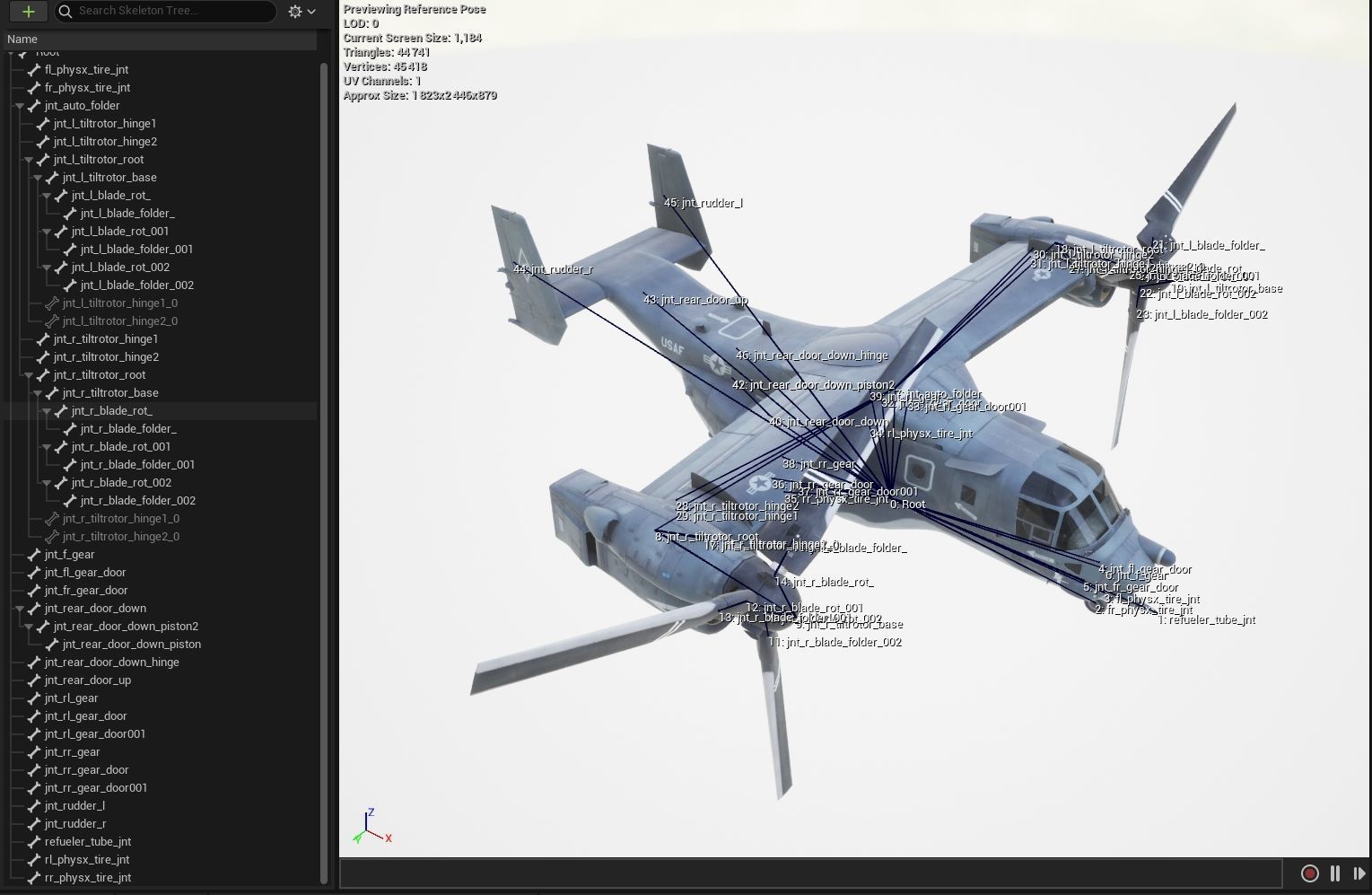 V22 Osprey Tiltrotor Helicopter Low-poly 3D model_23