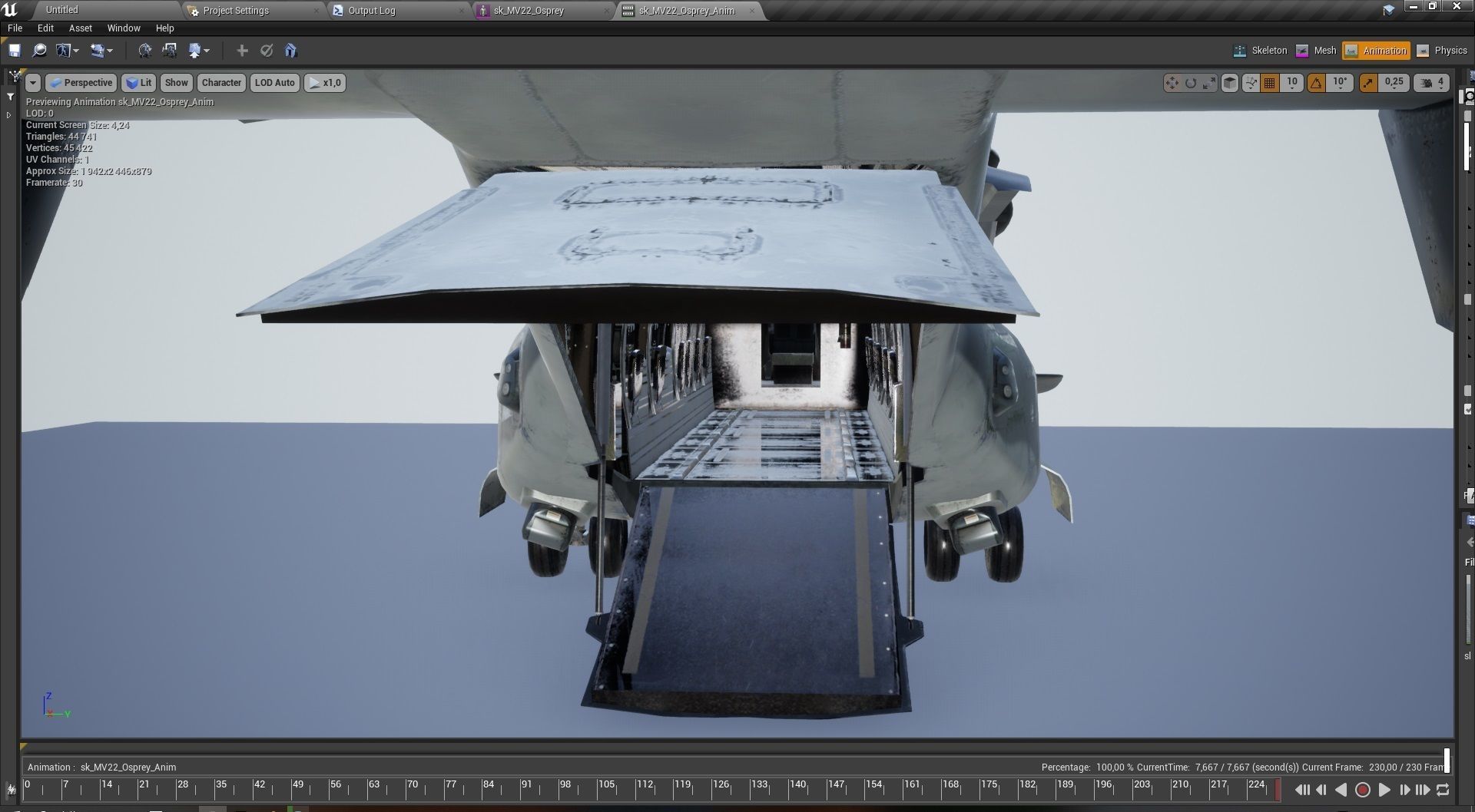 V22 Osprey Tiltrotor Helicopter Low-poly 3D model_17