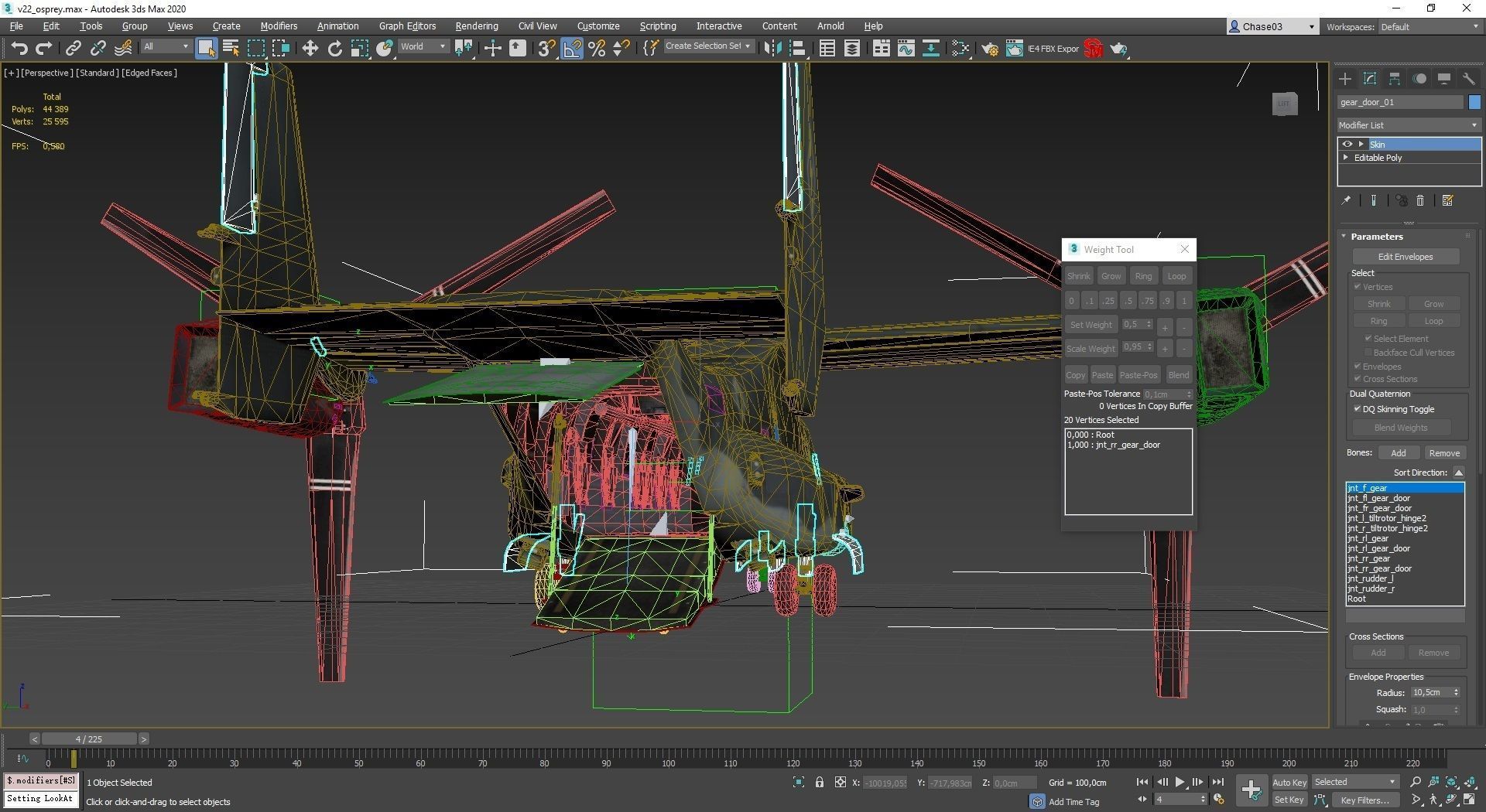 V22 Osprey Tiltrotor Helicopter Low-poly 3D model_6