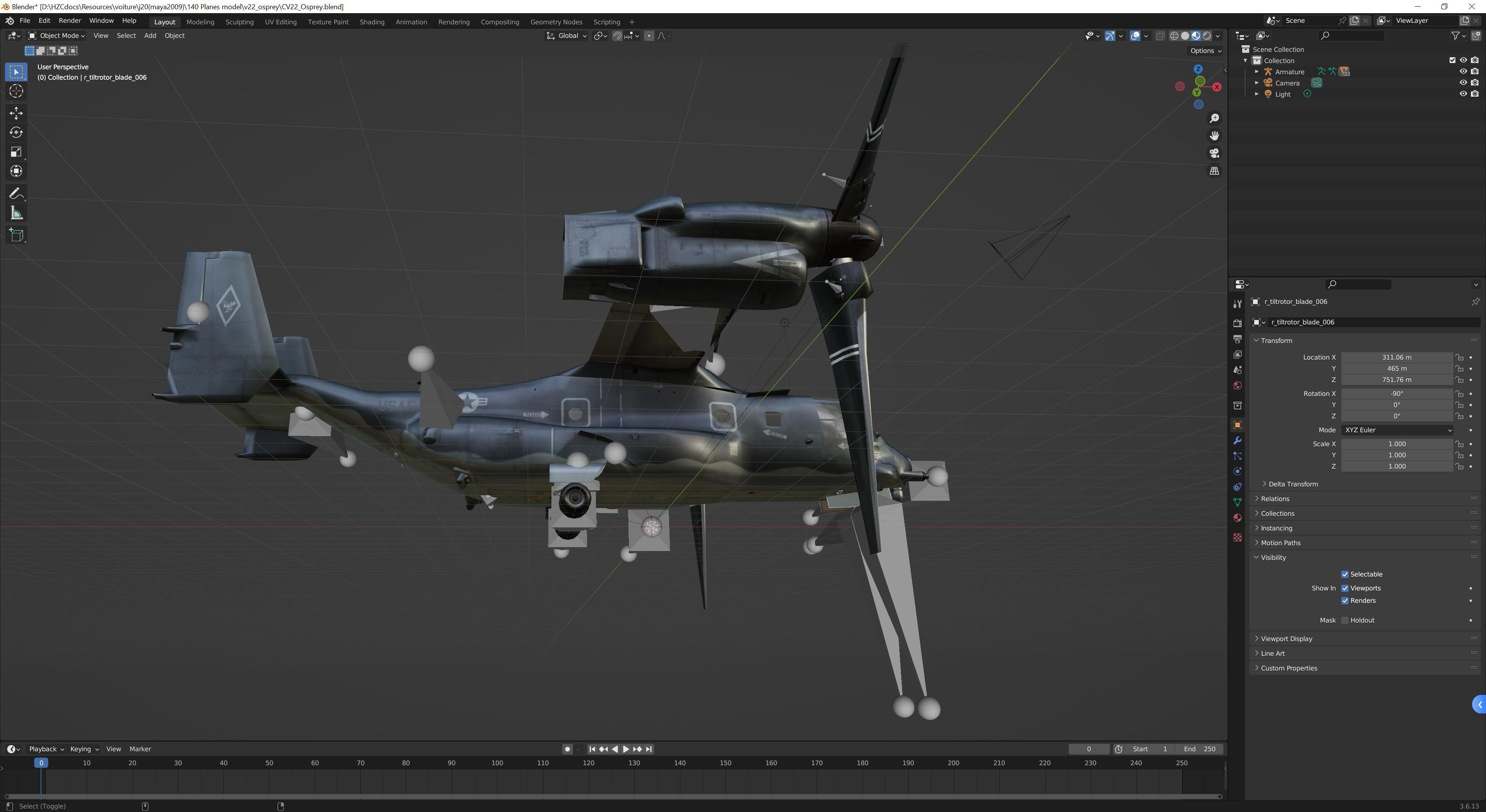 V22 Osprey Tiltrotor Helicopter Low-poly 3D model_22