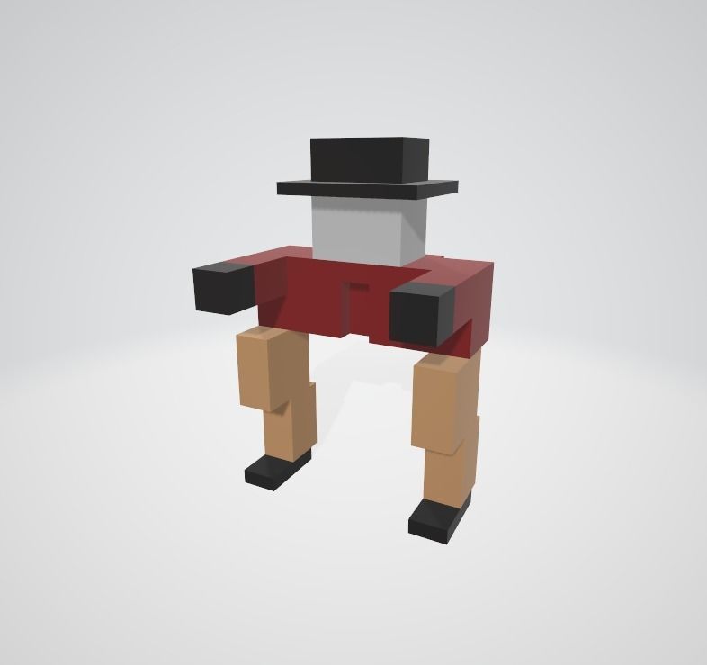 Cross a Road type game Reindeer - Baby Rudolph Low-poly 3D model_2