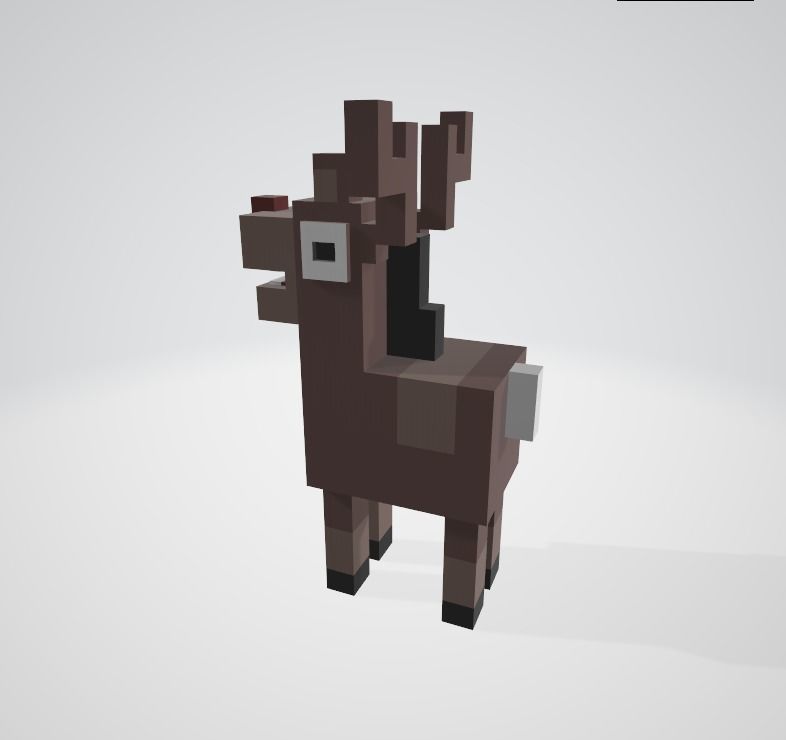 Cross a Road type game Reindeer - Baby Rudolph Low-poly 3D model_4