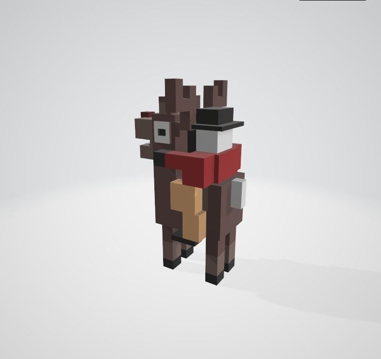 Cross a Road type game Reindeer - Baby Rudolph Low-poly 3D model_3