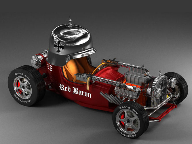 Red Baron Hot Rod 3D model