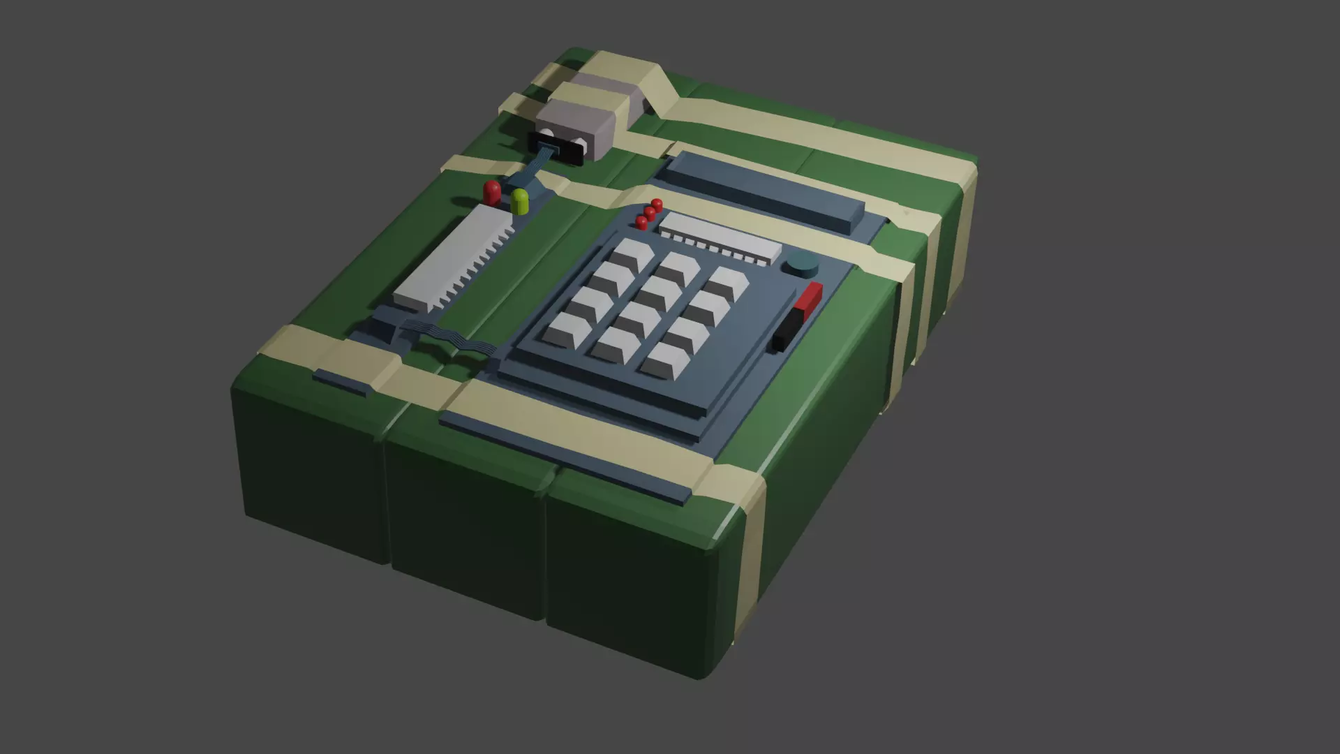 C 4 Bomb box with keyboard Free 3D model_0