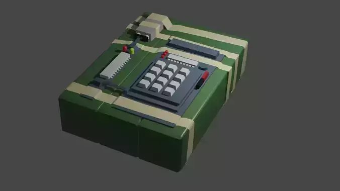C 4 Bomb box with keyboard Free 3D model
