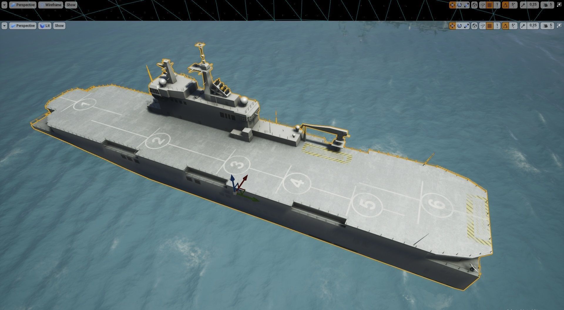 Amphibious Assault Ship and Aircrafts Low-poly 3D model_31