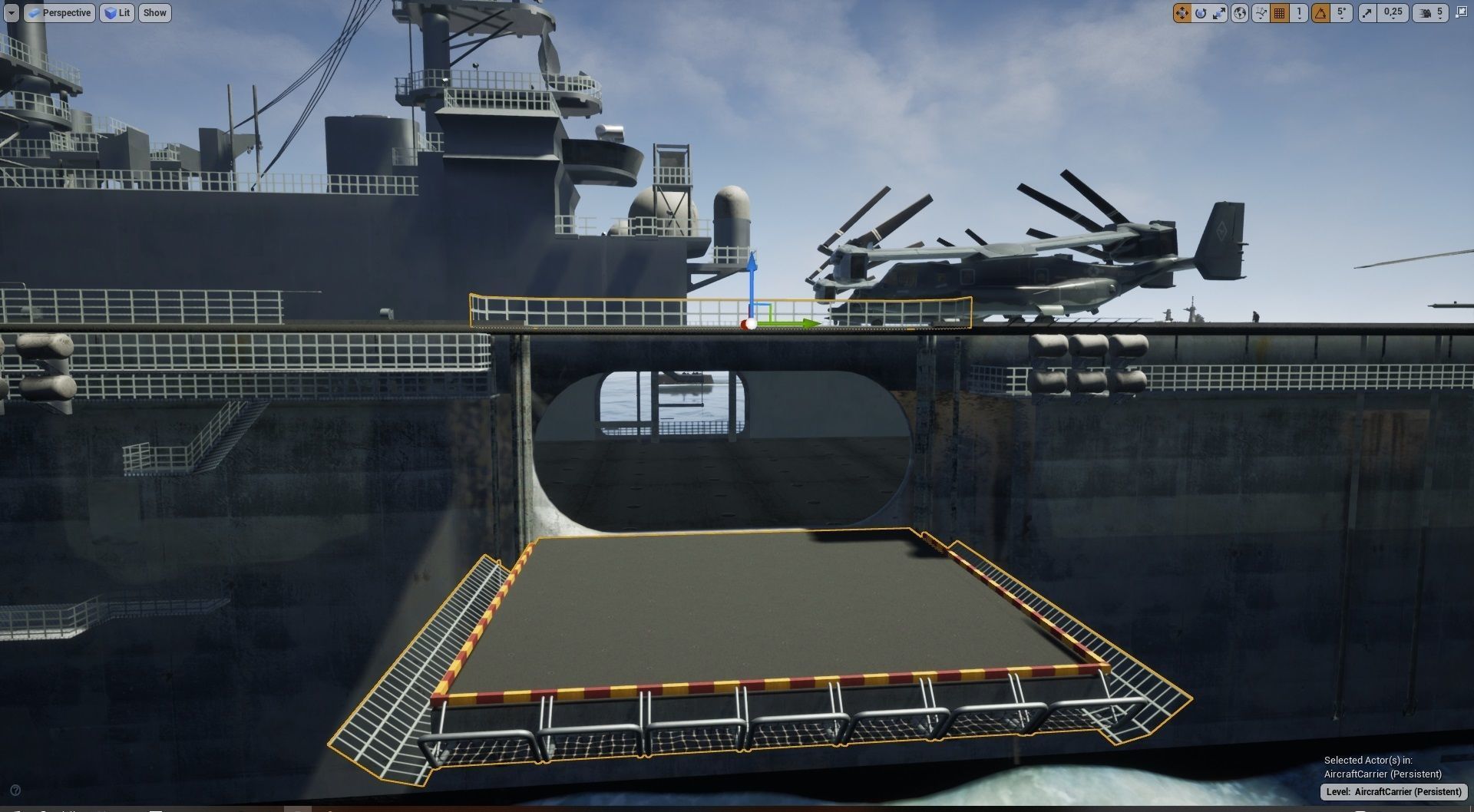 Amphibious Assault Ship and Aircrafts Low-poly 3D model_14