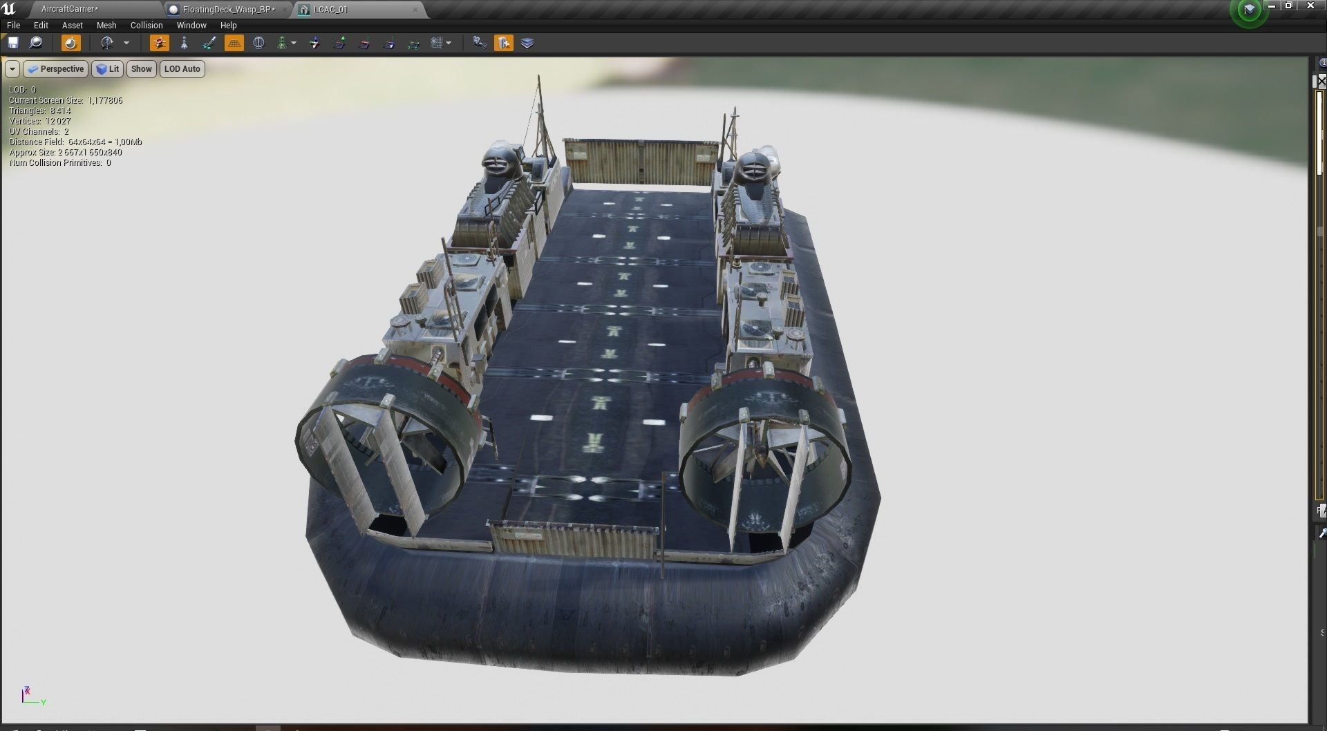 Amphibious Assault Ship and Aircrafts Low-poly 3D model_17