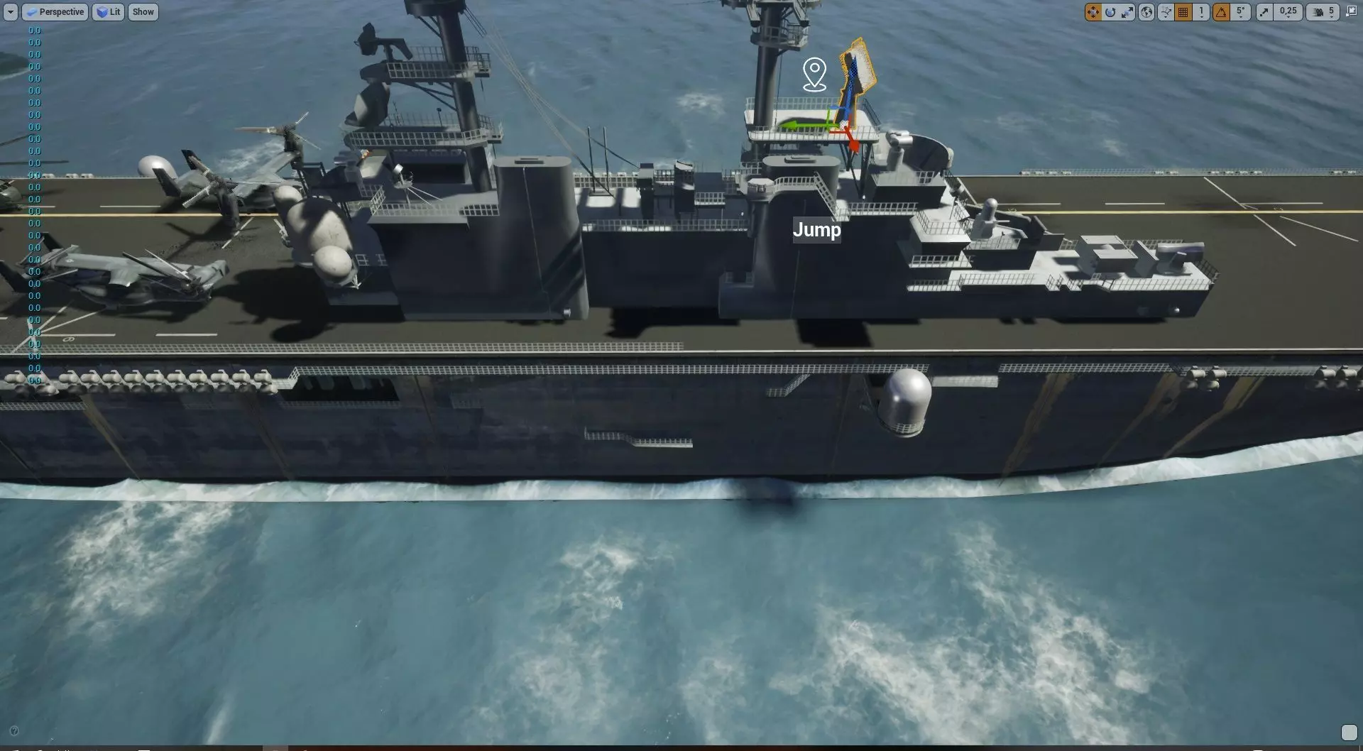 Amphibious Assault Ship and Aircrafts Low-poly 3D model_0