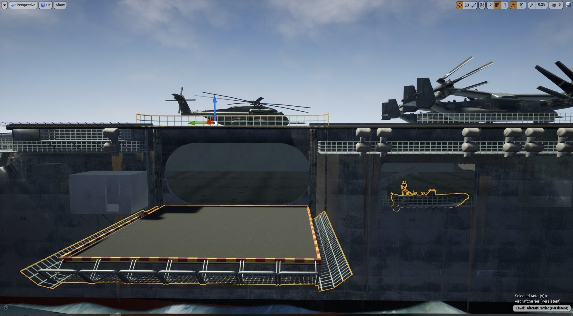 Amphibious Assault Ship and Aircrafts Low-poly 3D model_15