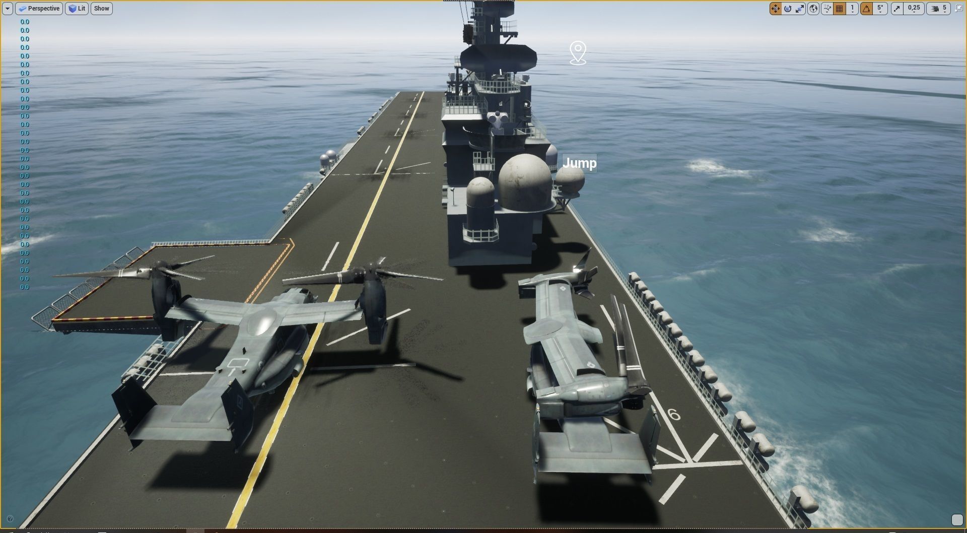 Amphibious Assault Ship and Aircrafts Low-poly 3D model_9