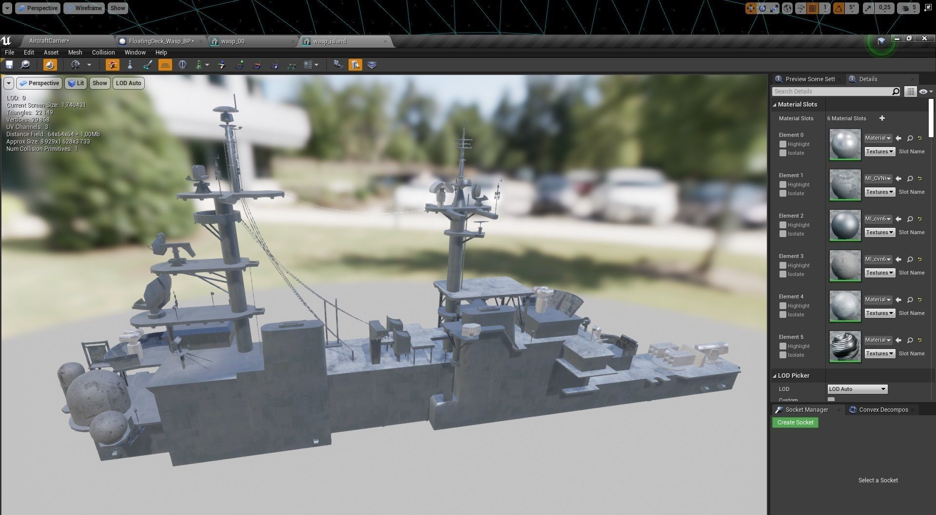 Amphibious Assault Ship and Aircrafts Low-poly 3D model_26