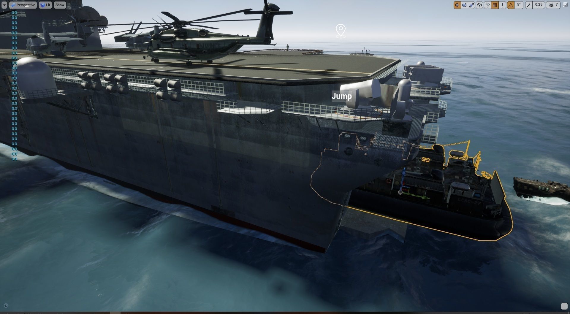 Amphibious Assault Ship and Aircrafts Low-poly 3D model_7