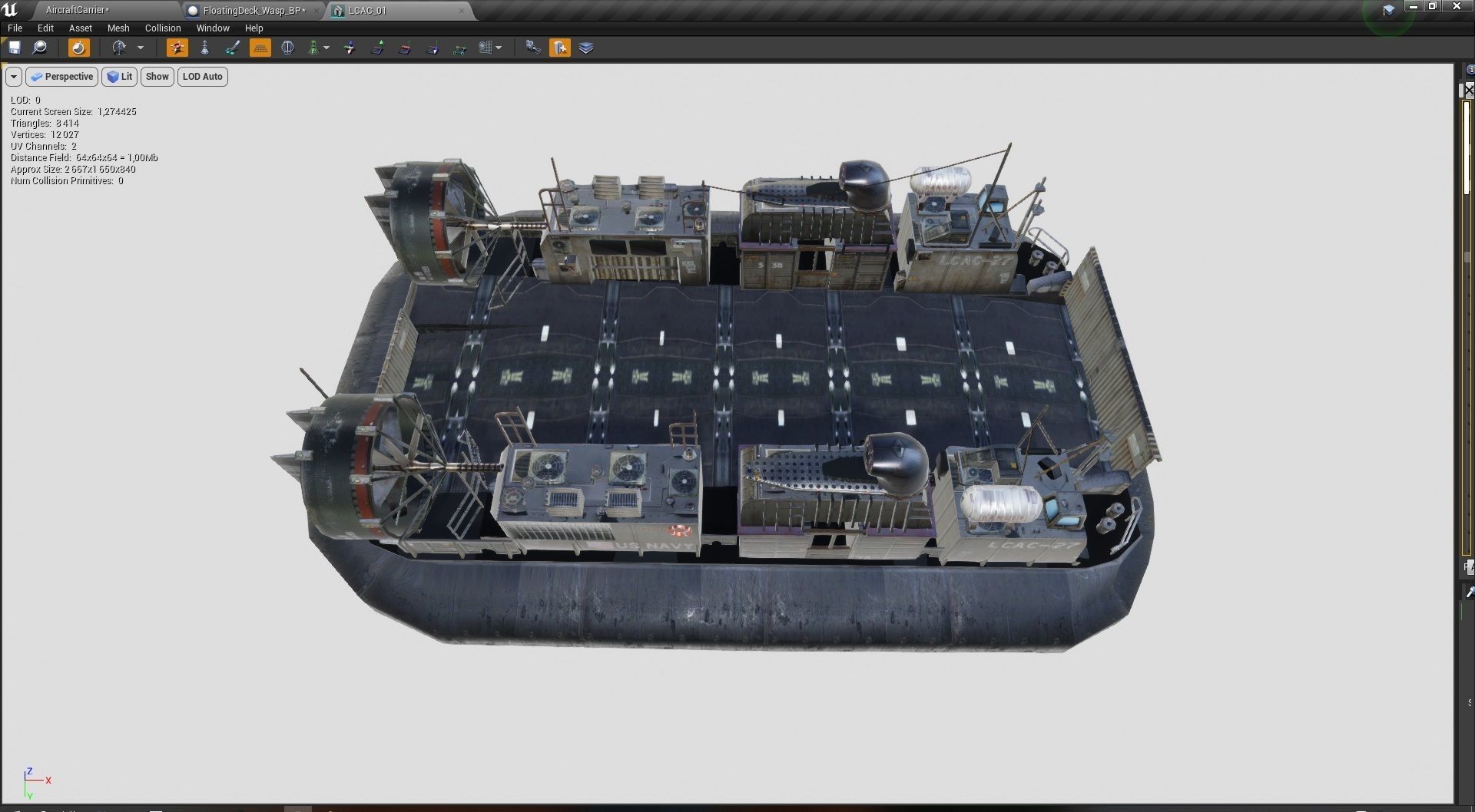 Amphibious Assault Ship and Aircrafts Low-poly 3D model_16