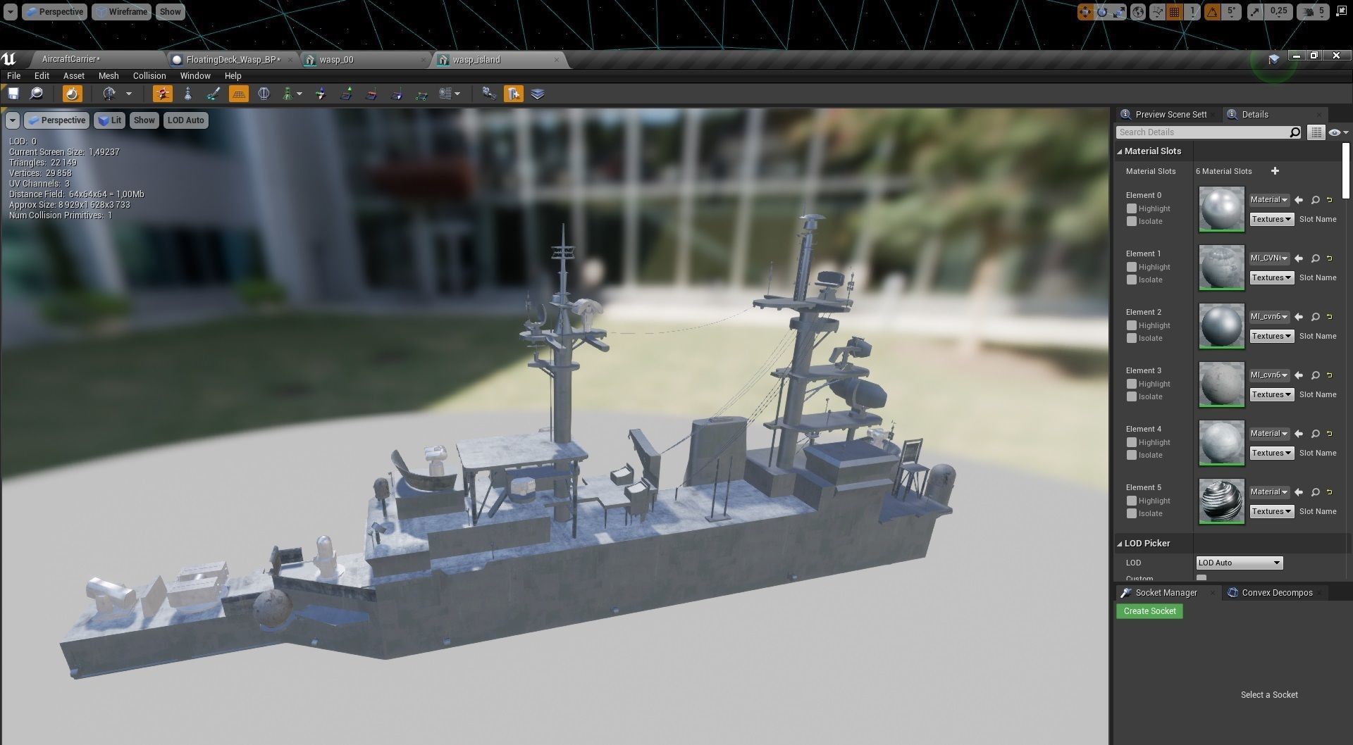Amphibious Assault Ship and Aircrafts Low-poly 3D model_30
