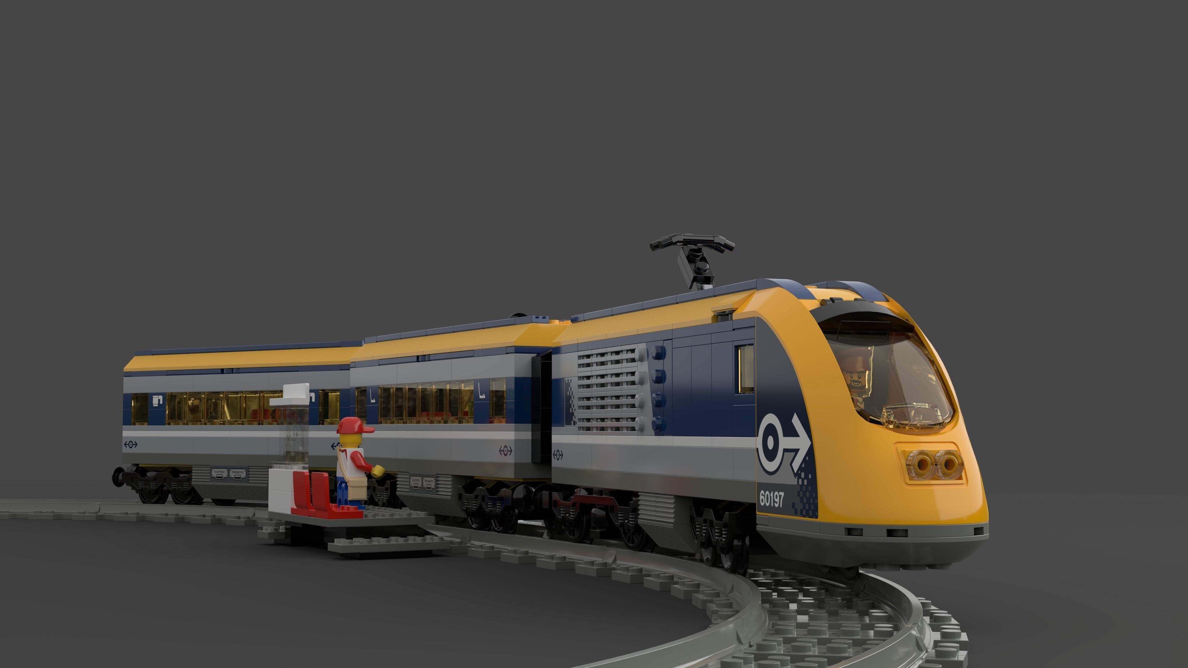 LEGO City - Passenger Train 2018 3D model_1