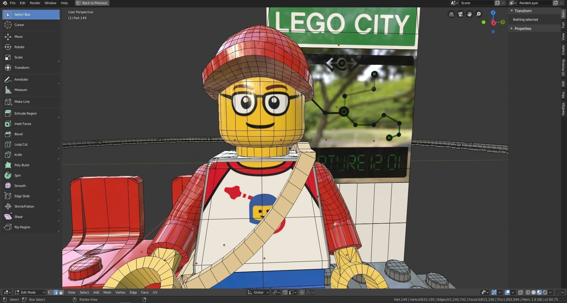 LEGO City - Passenger Train 2018 3D model_13