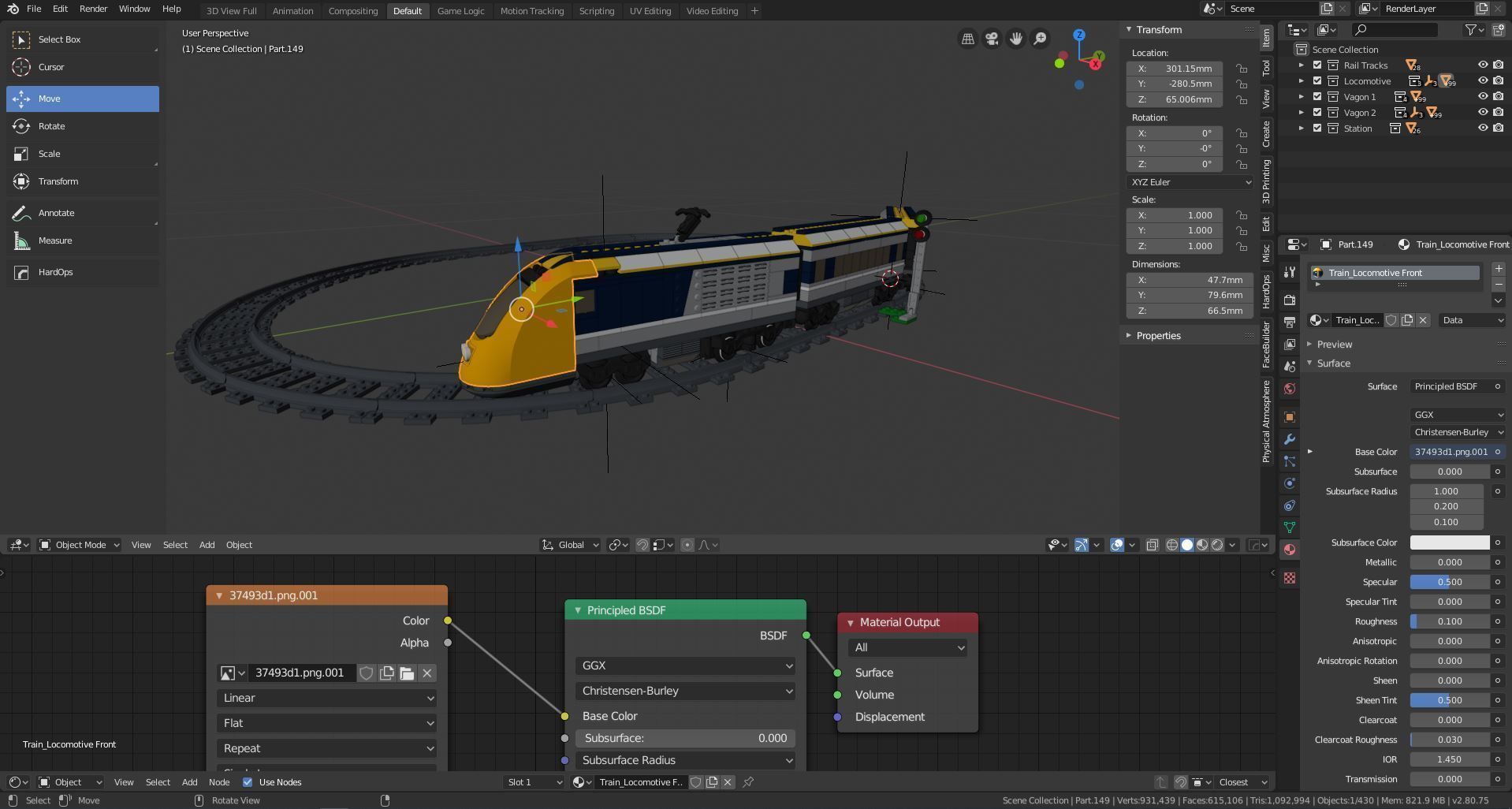 LEGO City - Passenger Train 2018 3D model_10